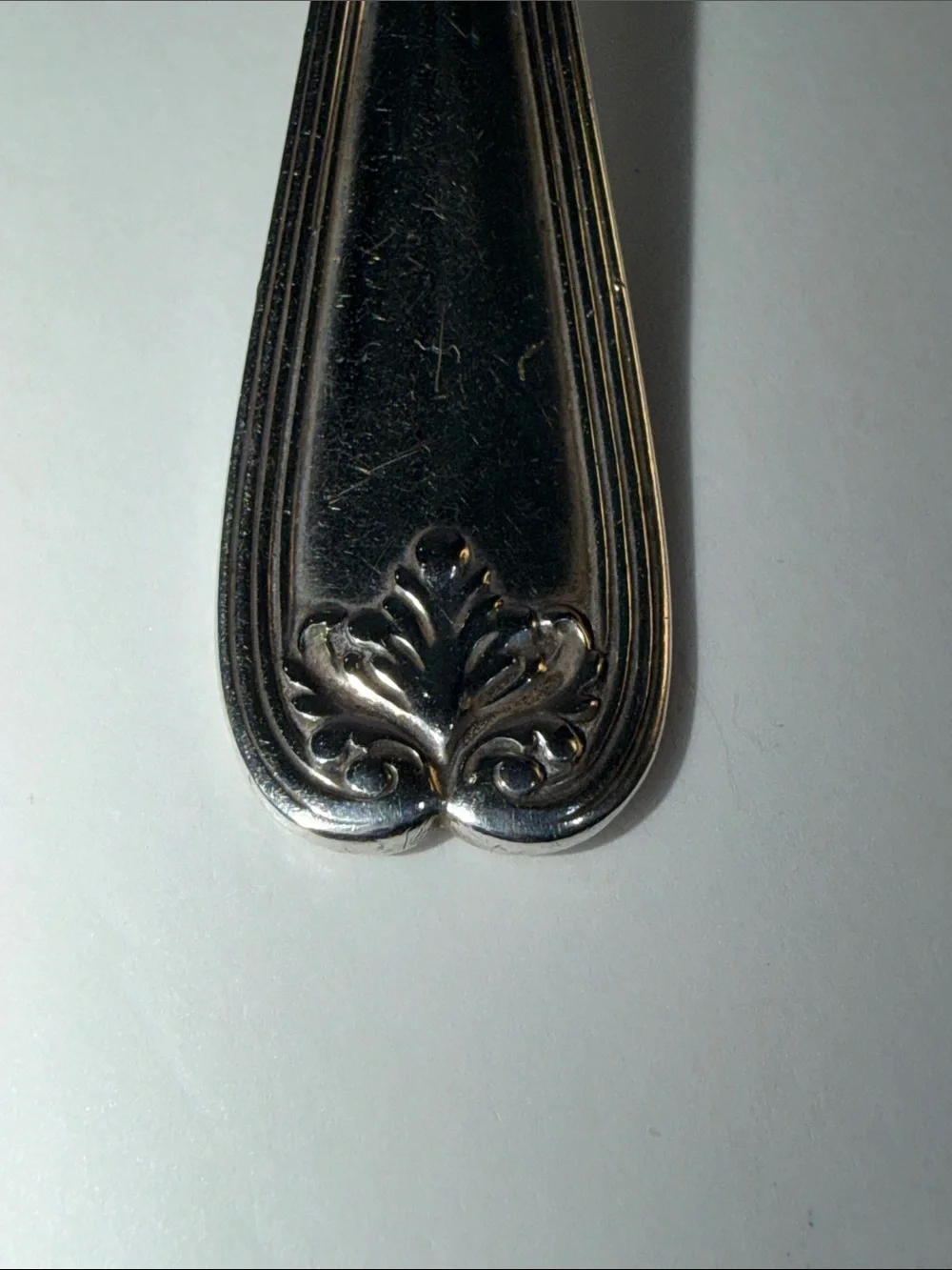 Antique Tiffany & Co Sterling Silver Shell & Thread Spoon Pat 1895 T Mark
